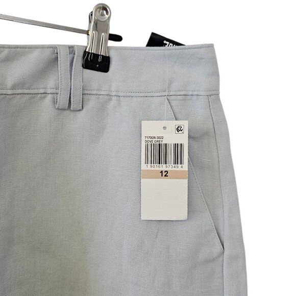 PAIGE Womens Devanne Short, High Waist, Trouser, Linen Blend, Dove Grey, Size 12 - Picture 9 of 9